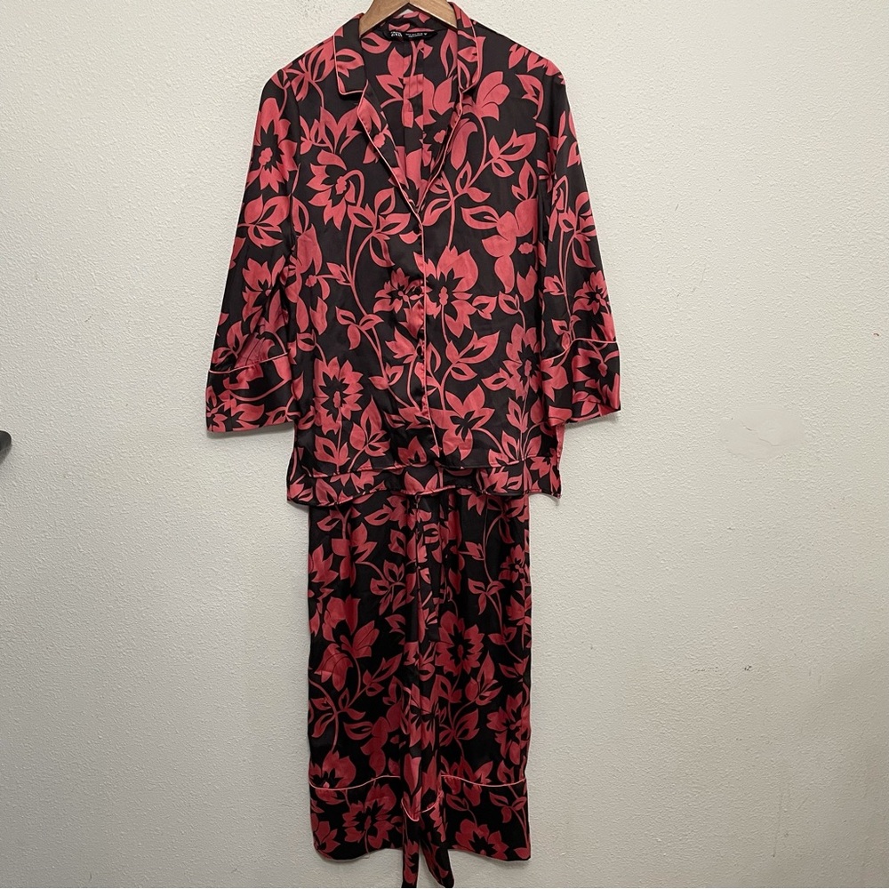 Zara Floral Sleepwear Matching Set Pajamas Small